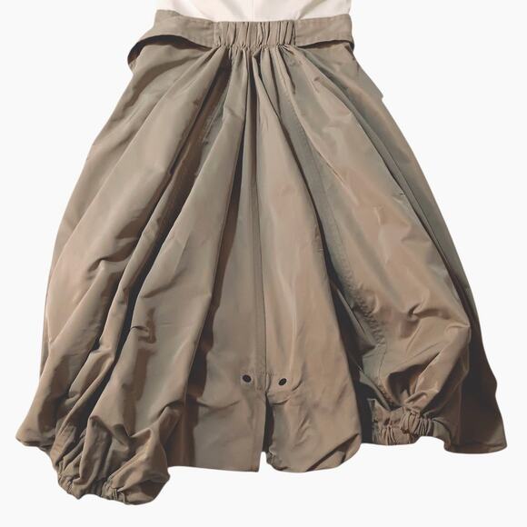 AKRIS PUNTO Mixed Media Dress Size 6 Snap Pockets Bubble Hem Utility Avant Garde - Picture 10 of 16